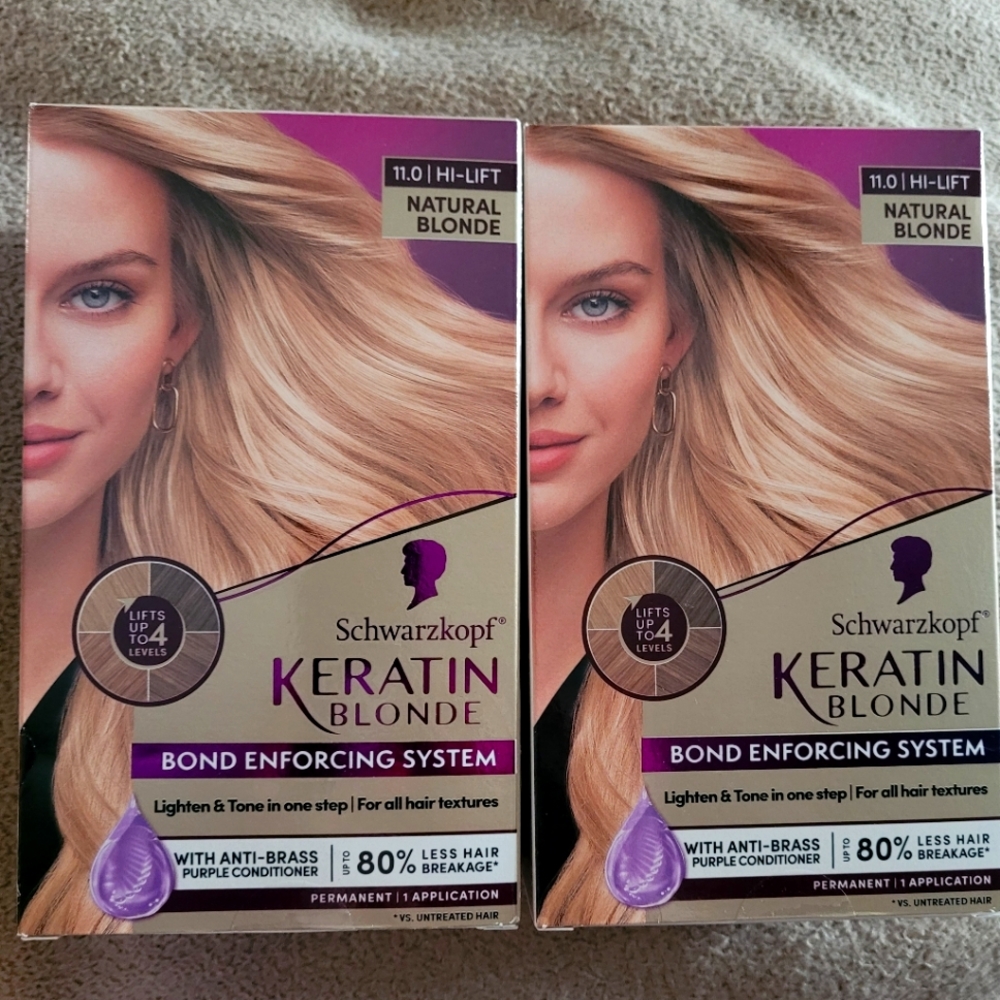 2 X Schwarzkopf Keratin Color 11:0 Natural Blonde Rich Even Hair Color NEW